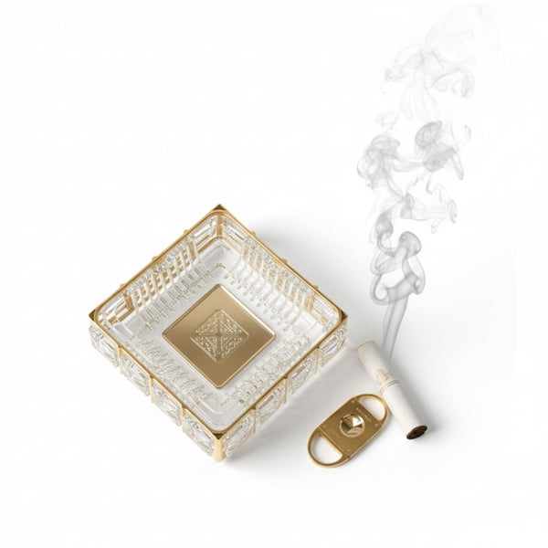 Luxury Gold Crystal Ashtray – Decorative Cigarette Holder