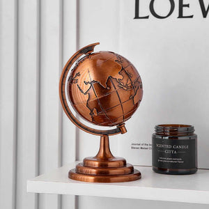 Vintage Metallic Globe Set – Decorative Antique-Style Desk Ornaments