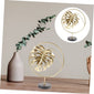 Gold Metal Leaf Sculpture with Marble Base – Modern Art Decor