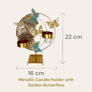 Elegant Gold Butterfly Candle Holder – Decorative Metal Tealight Stand